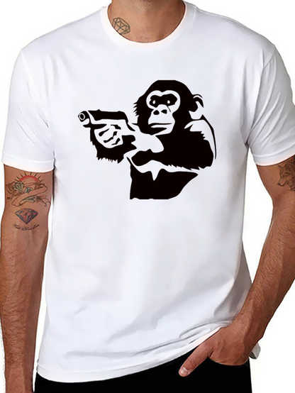 Monkey Gun T-Shirt - Black Graphic Tee