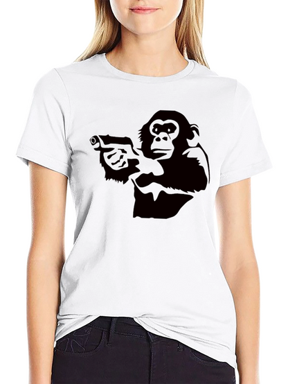 Monkey Gun T-Shirt - Black Graphic Tee