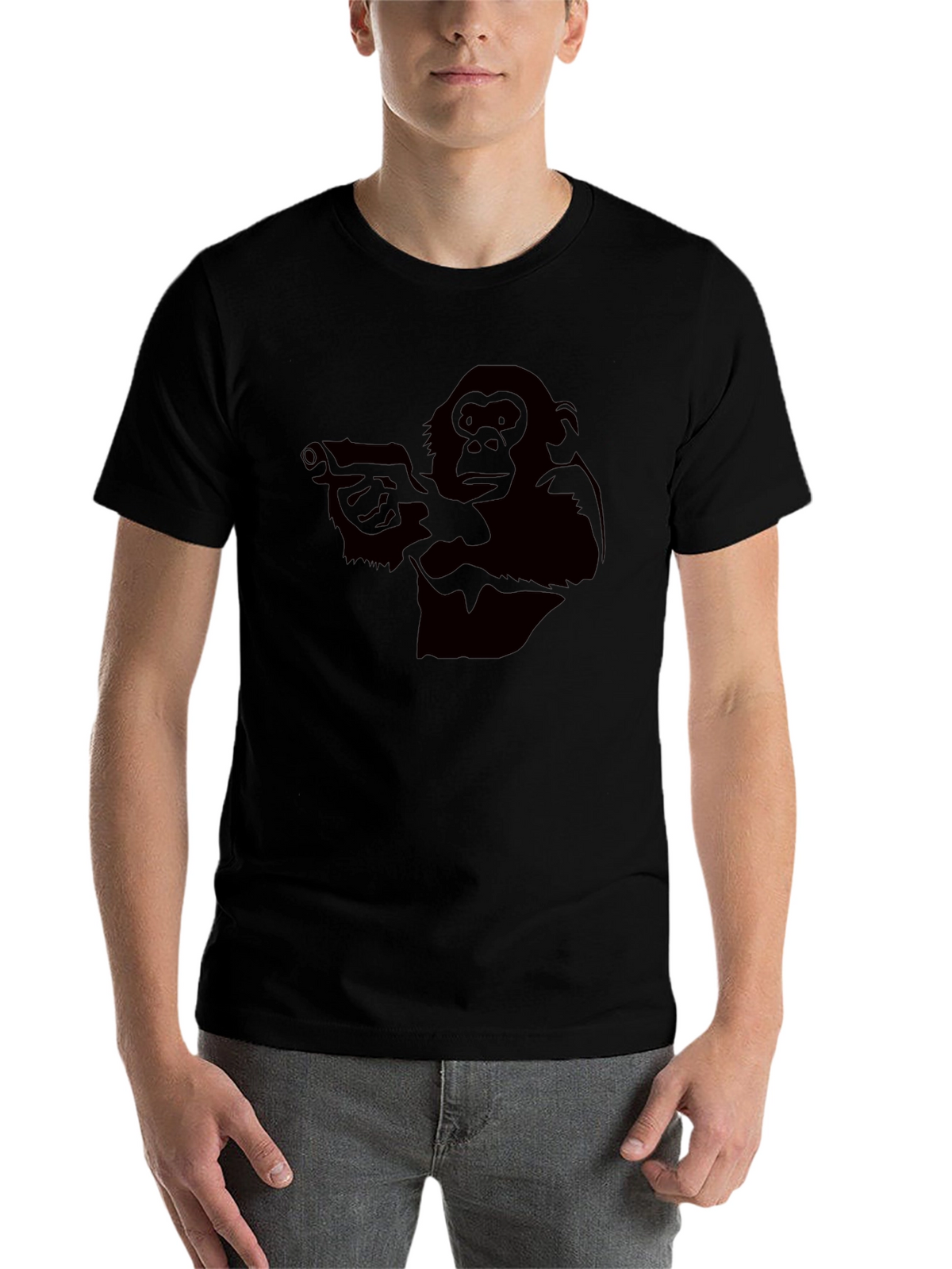 Monkey Gun T-Shirt - Black Graphic Tee