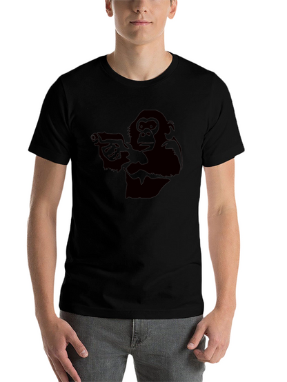 Monkey Gun T-Shirt - Black Graphic Tee