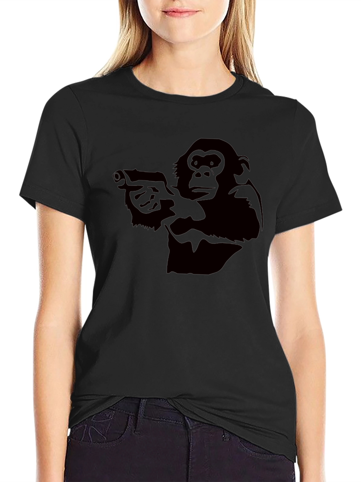 Monkey Gun T-Shirt - Black Graphic Tee