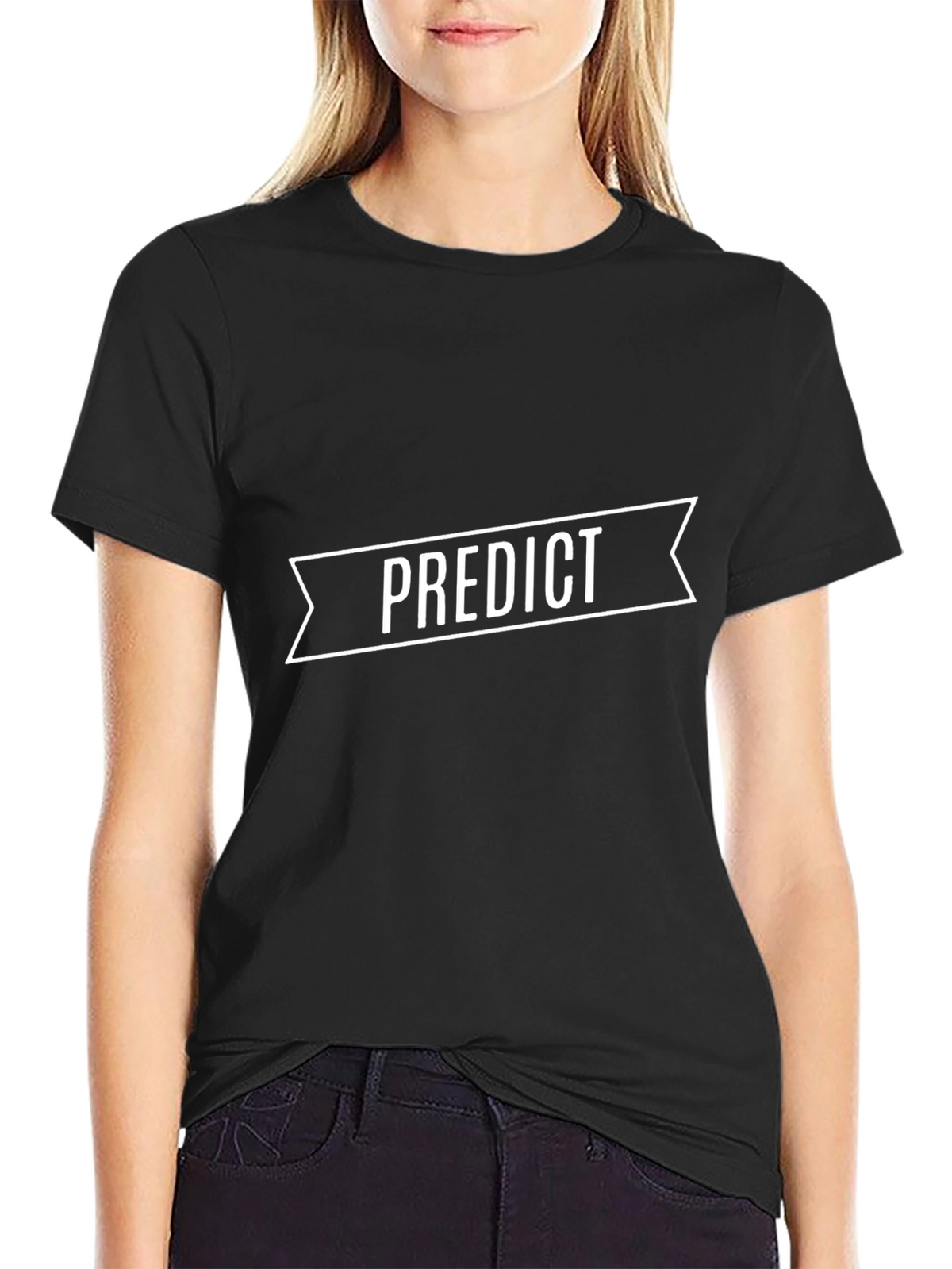 Predict Graphic Tee - Black Casual T-Shirt