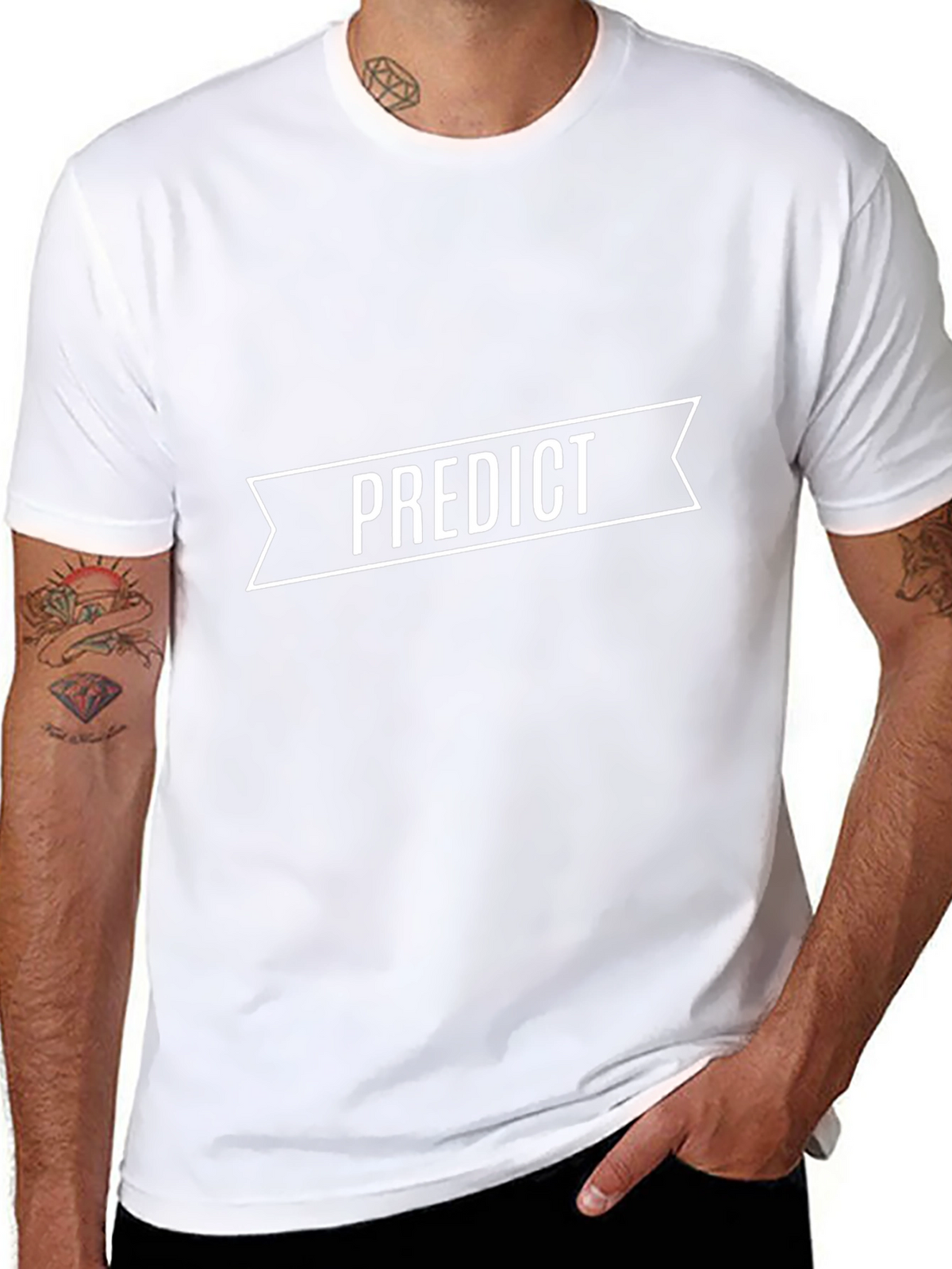 Predict Graphic Tee - Black Casual T-Shirt