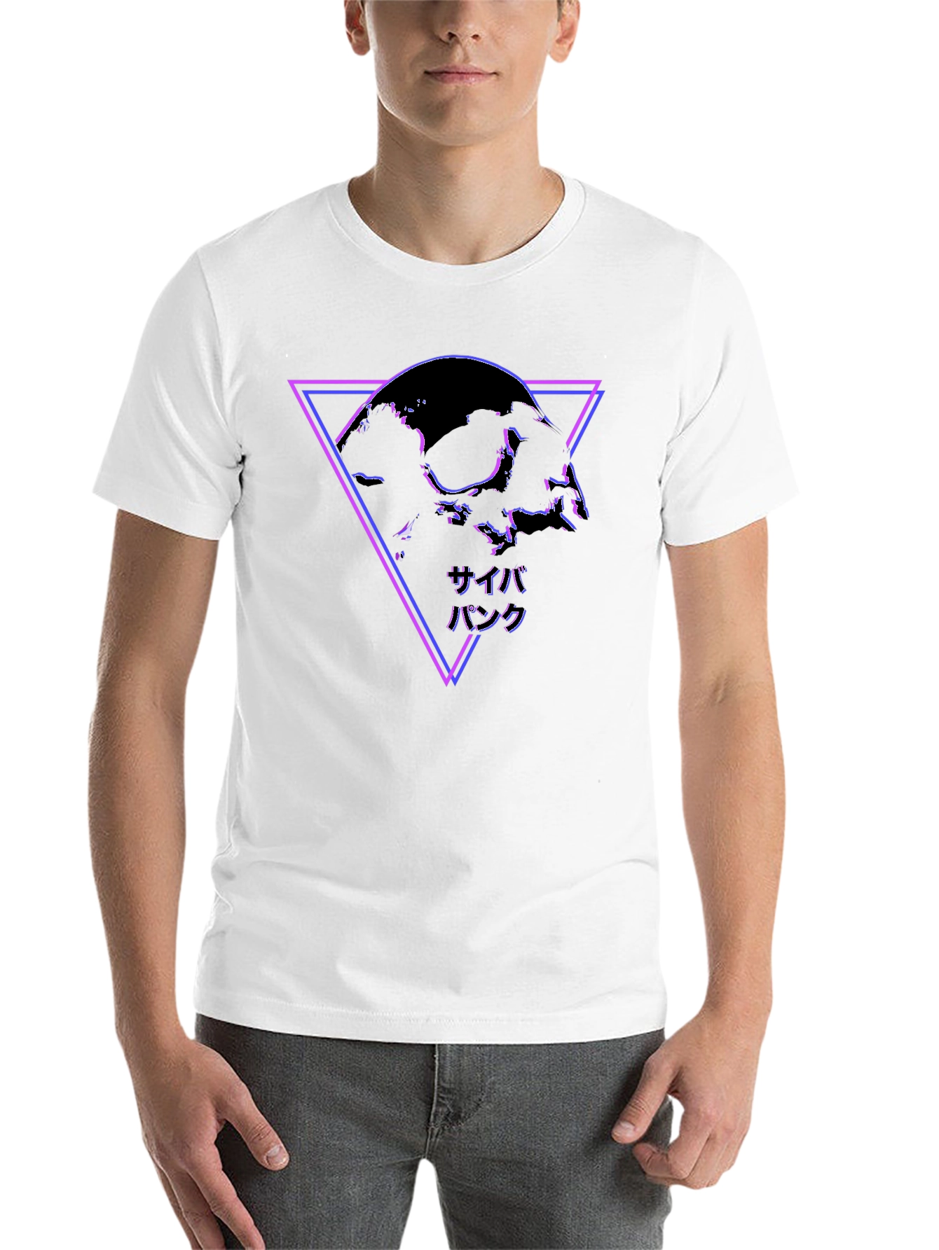 Cyberpunk Skull Graphic Black T-Shirt