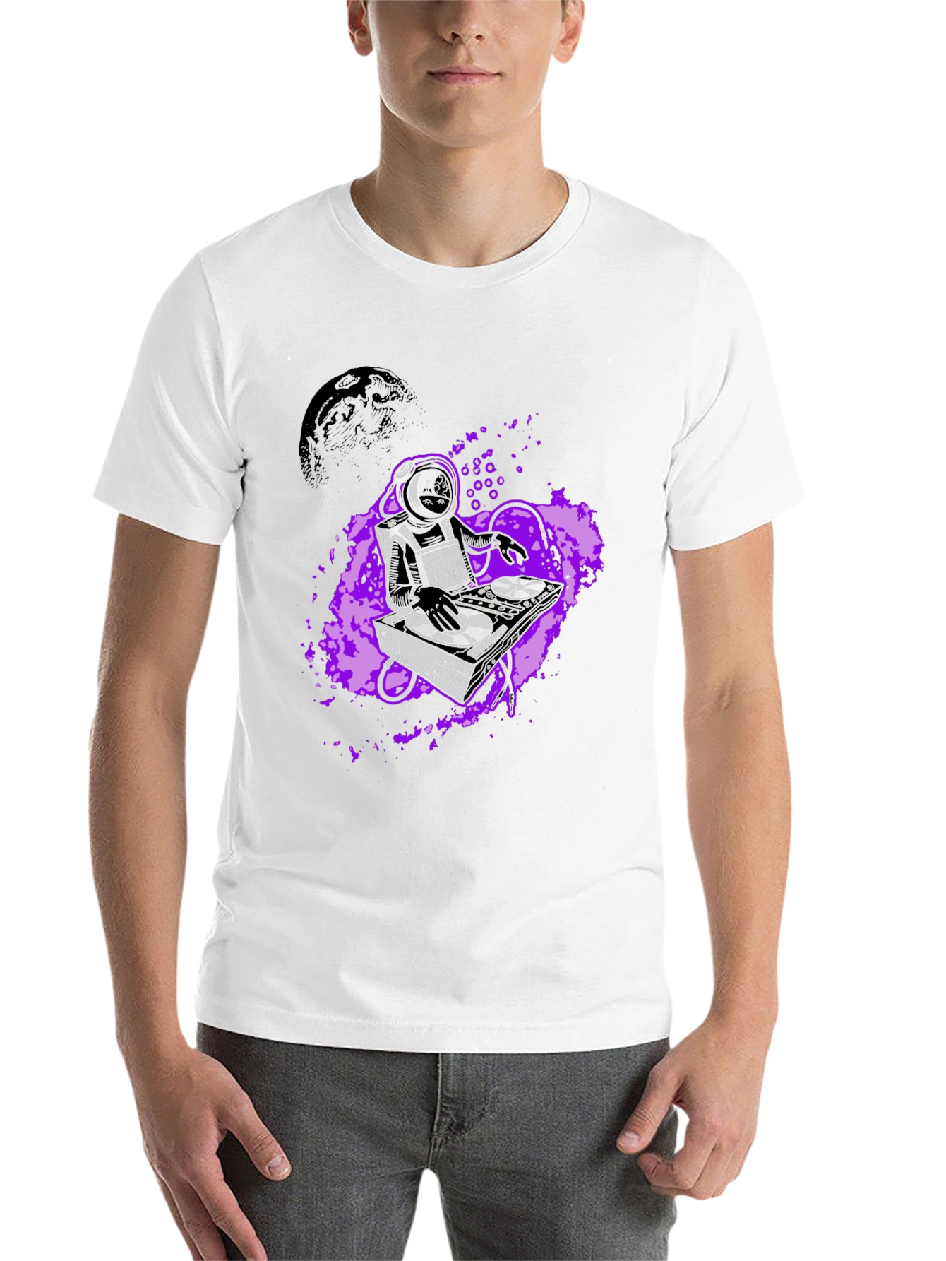 DJ Astronaut Graphic Tee - Space Beats T-Shirt