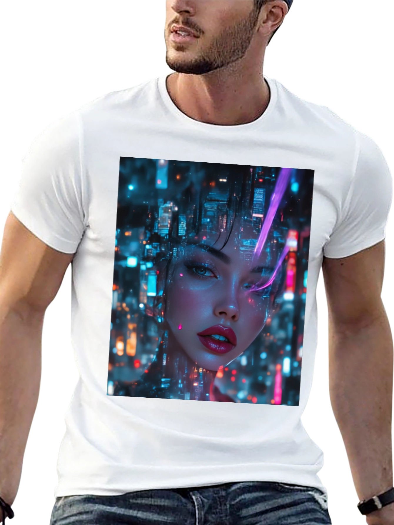 Cyberpunk Girl Black T-Shirt