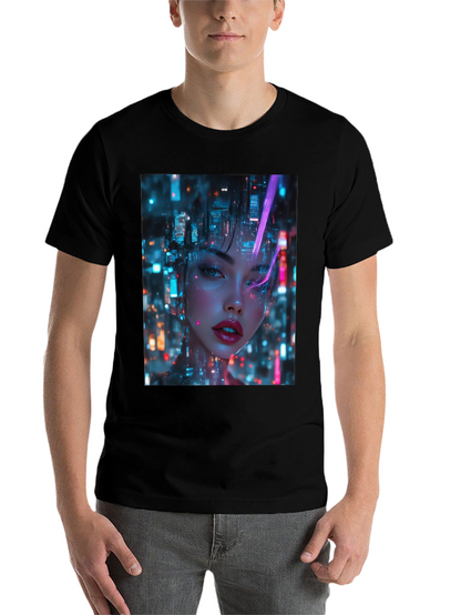 Cyberpunk Girl Black T-Shirt