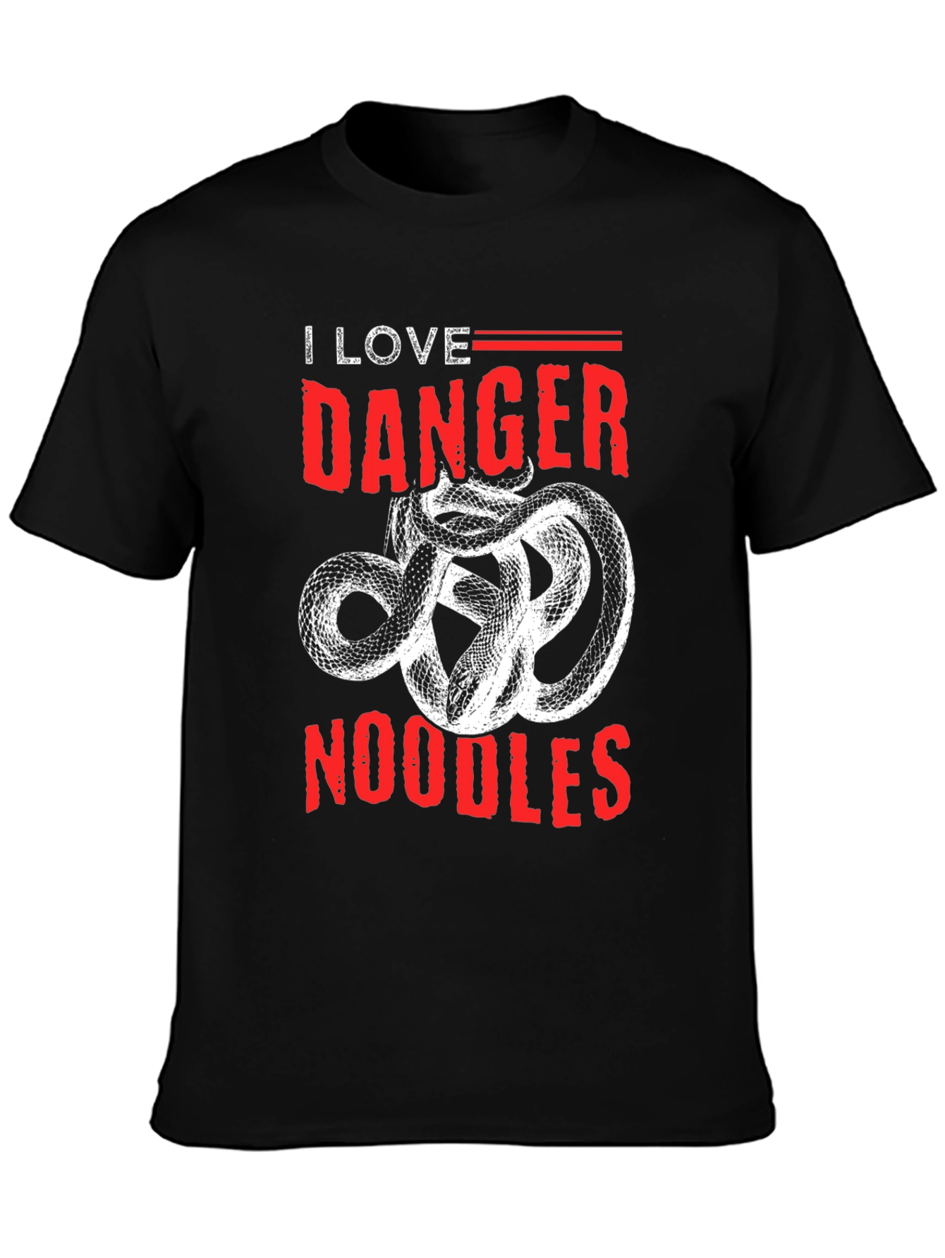 I Love Danger Noodles T-Shirt - Snake Graphic Tee