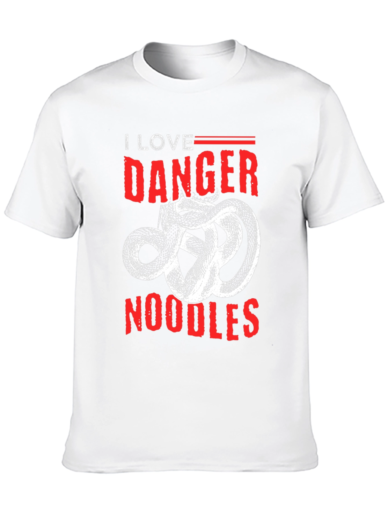 I Love Danger Noodles T-Shirt - Snake Graphic Tee