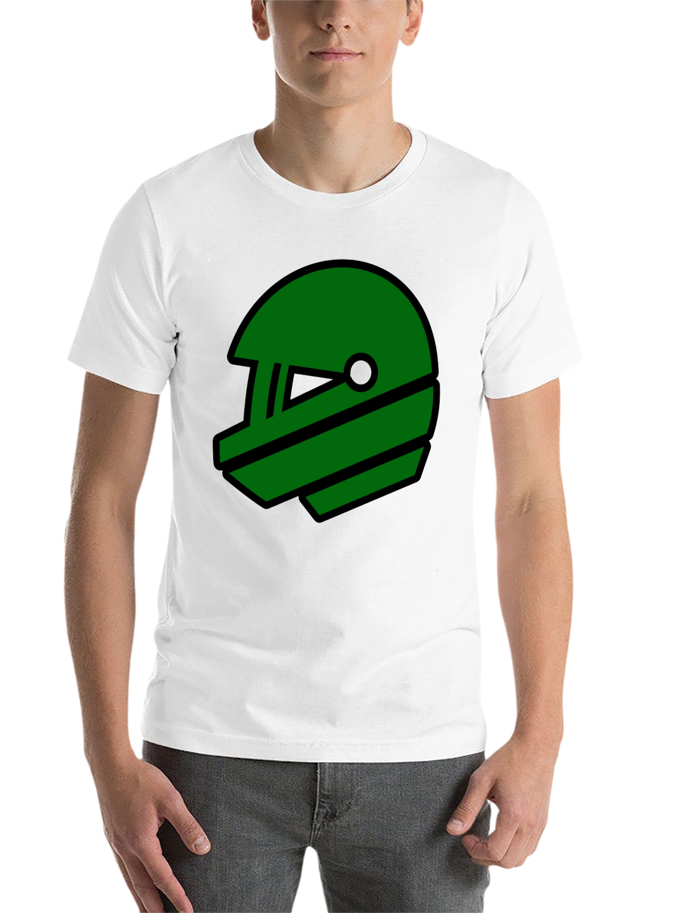 Retro Green Helmet Graphic T-Shirt