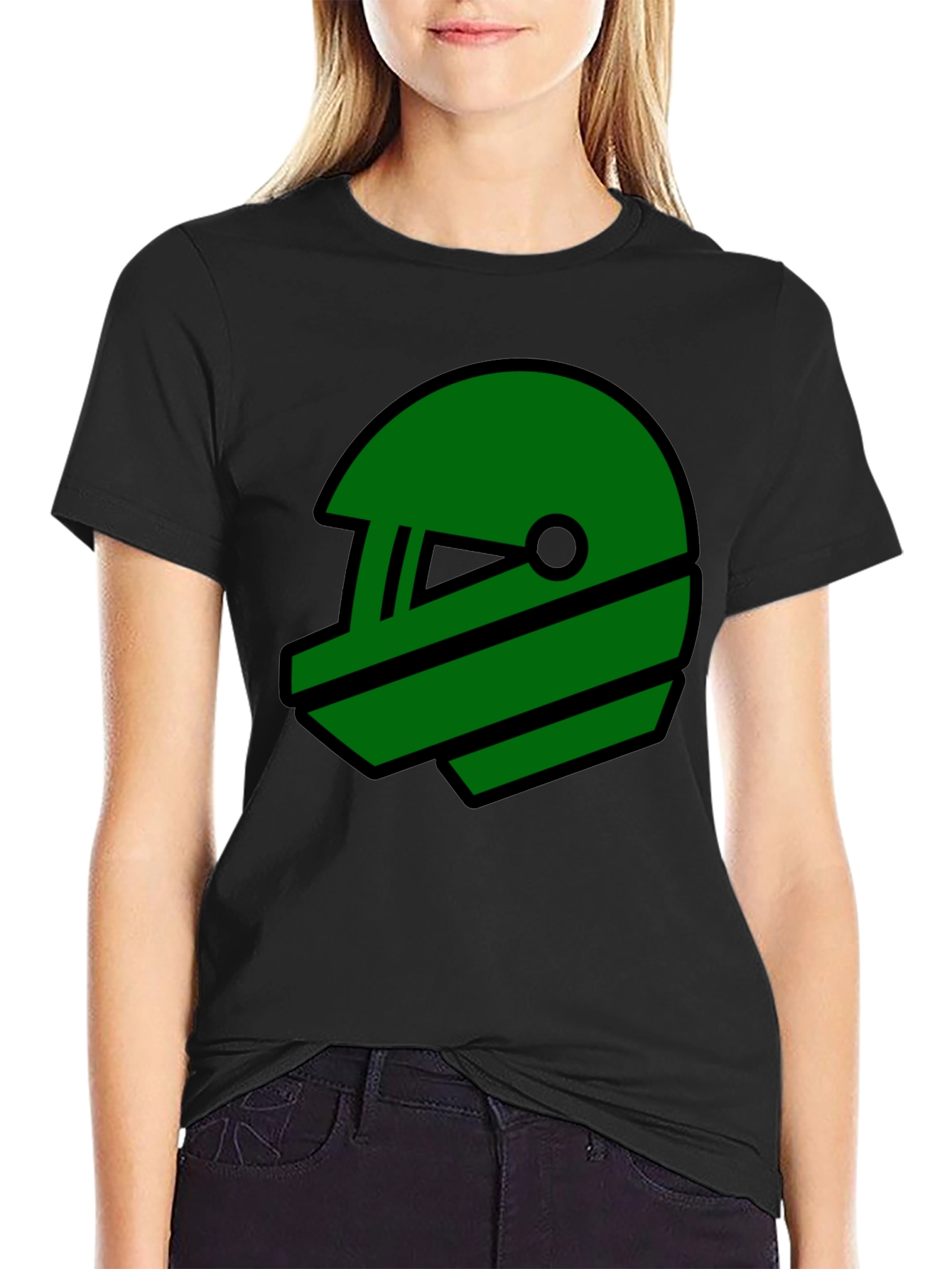 Retro Green Helmet Graphic T-Shirt