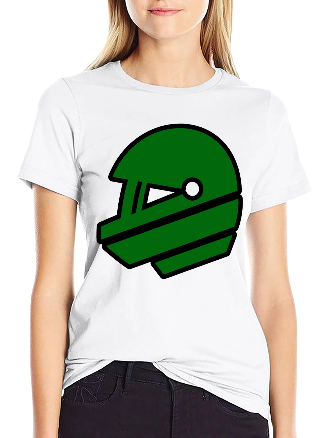 Retro Green Helmet Graphic T-Shirt