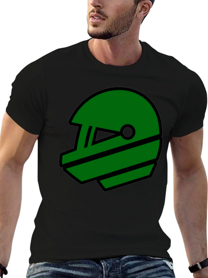 Retro Green Helmet Graphic T-Shirt