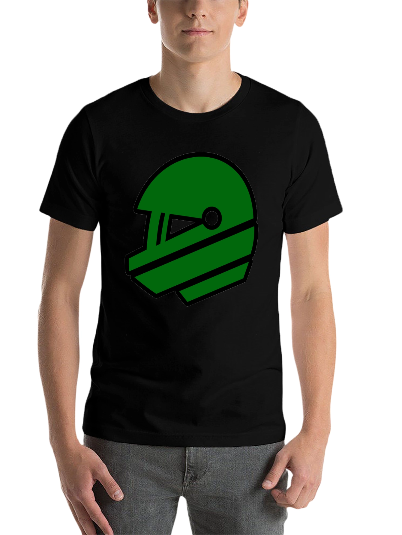Retro Green Helmet Graphic T-Shirt