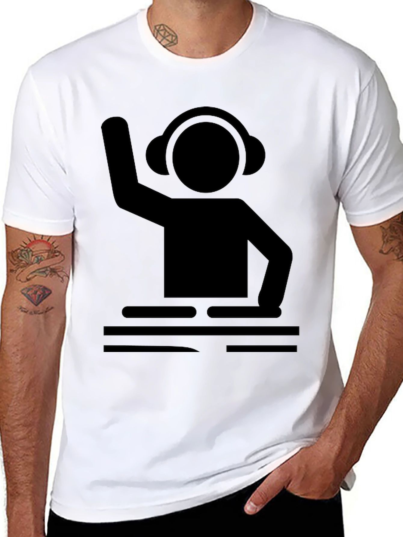 DJ Graphic Tee - Black Cotton T-Shirt