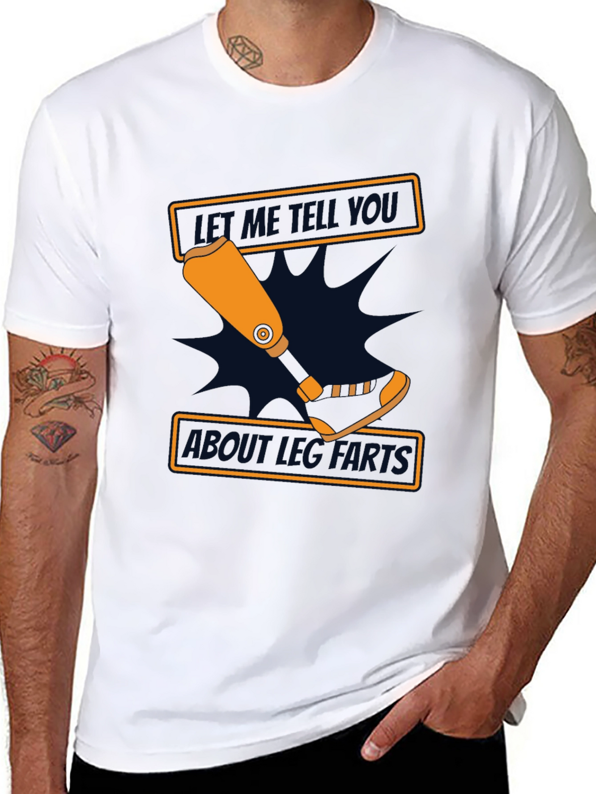 Funny Amputee Leg Parts T-Shirt - Black