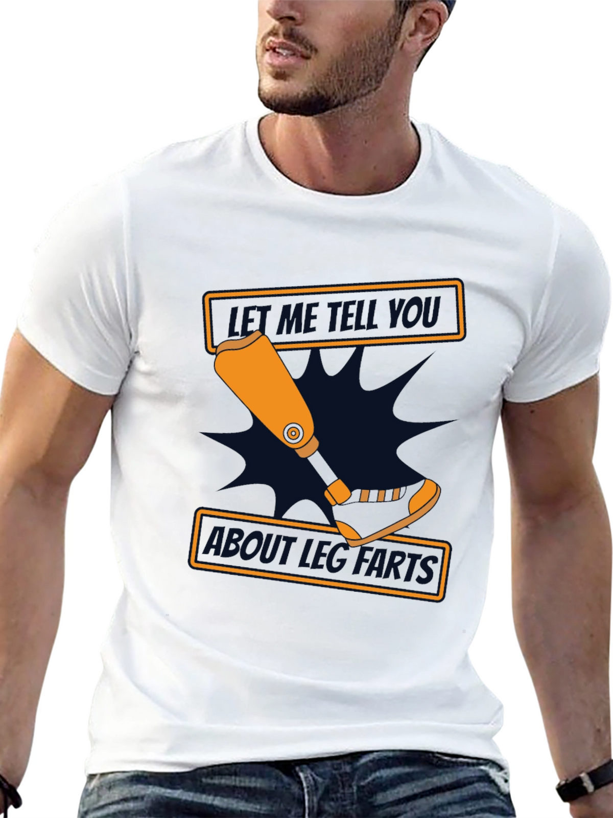 Funny Amputee Leg Parts T-Shirt - Black