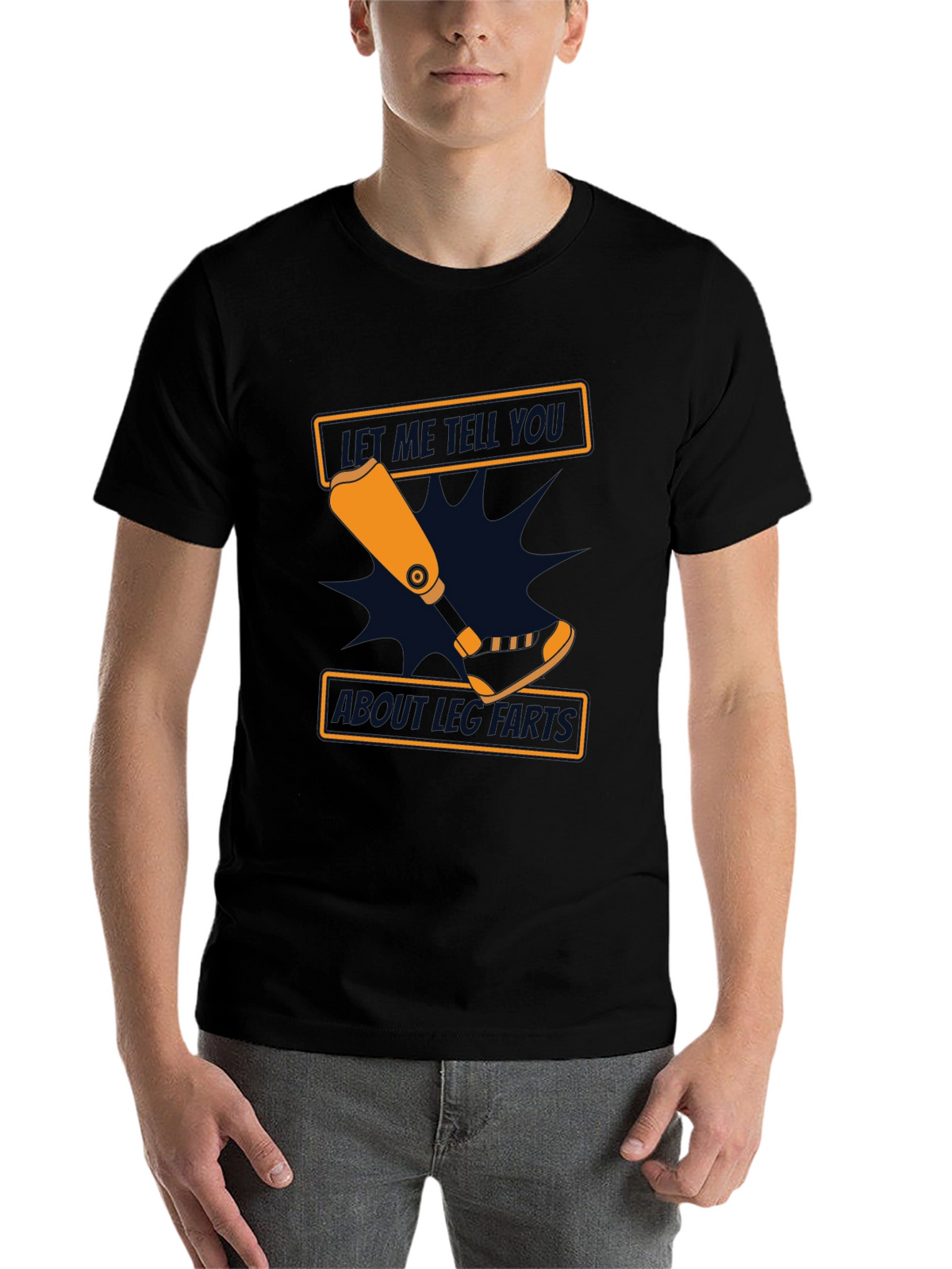 Funny Amputee Leg Parts T-Shirt - Black