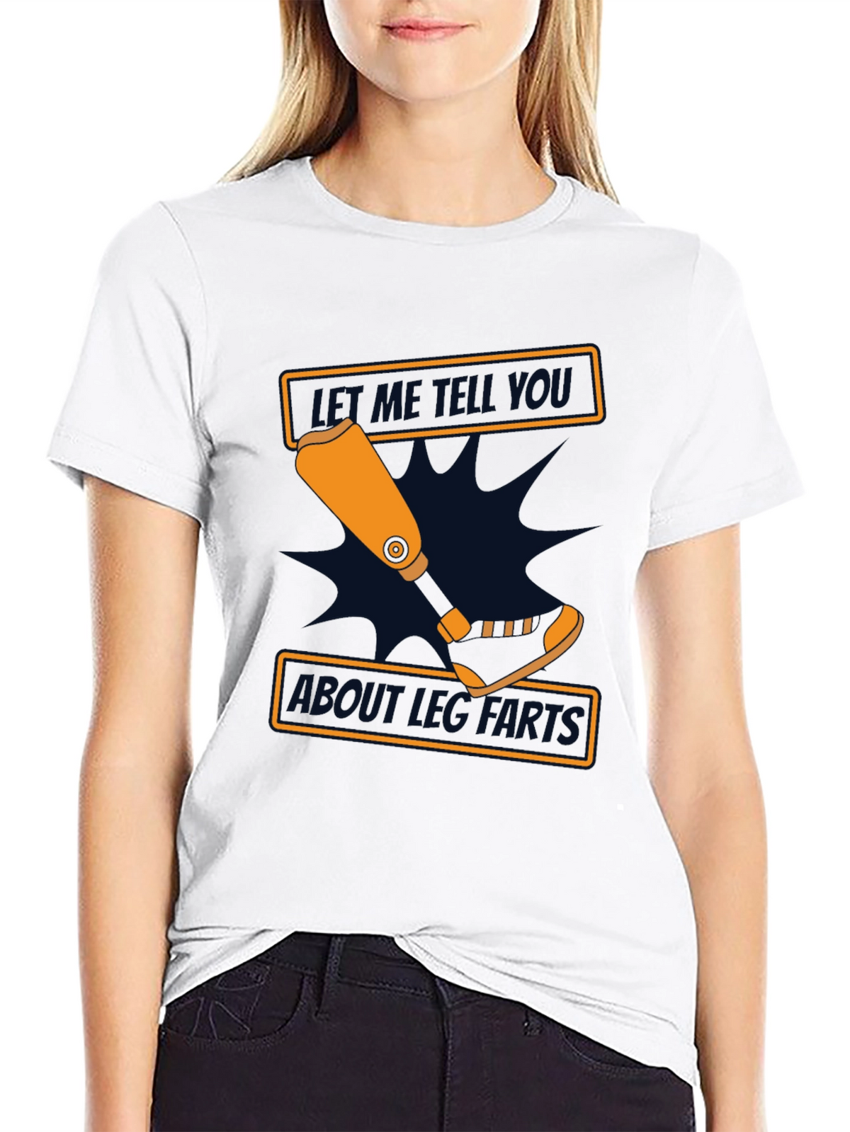 Funny Amputee Leg Parts T-Shirt - Black