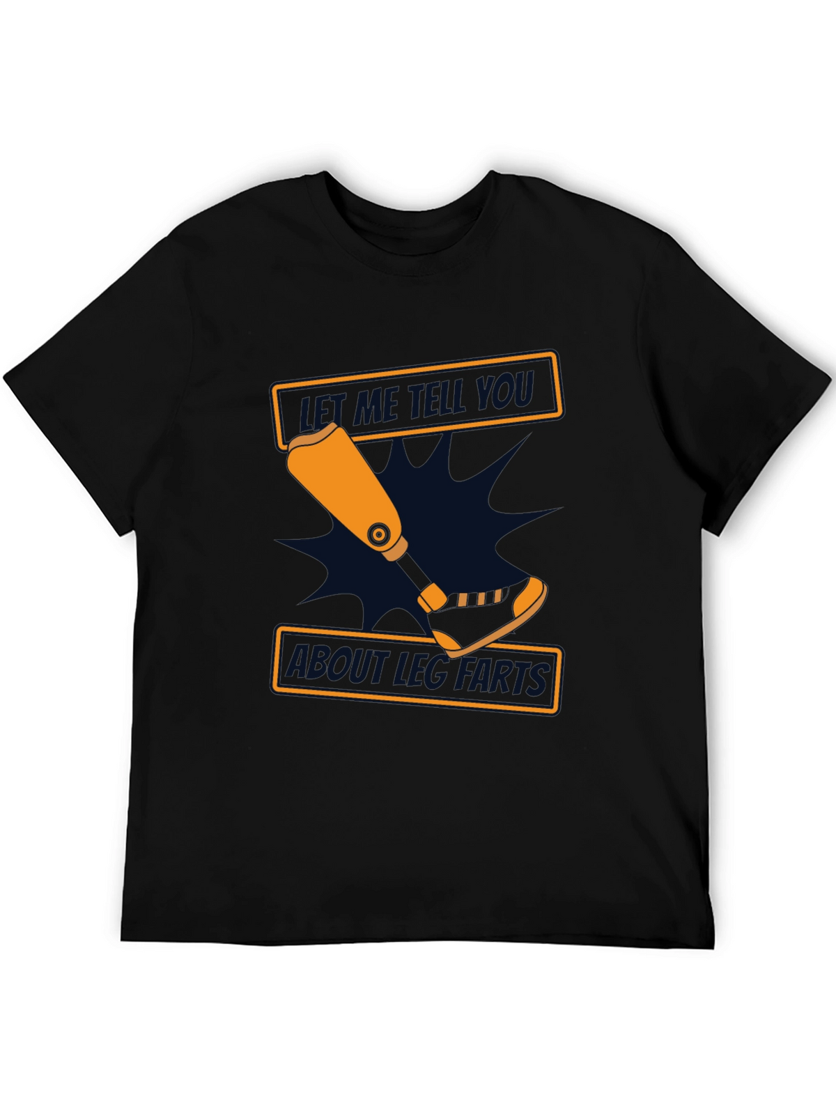 Funny Amputee Leg Parts T-Shirt - Black