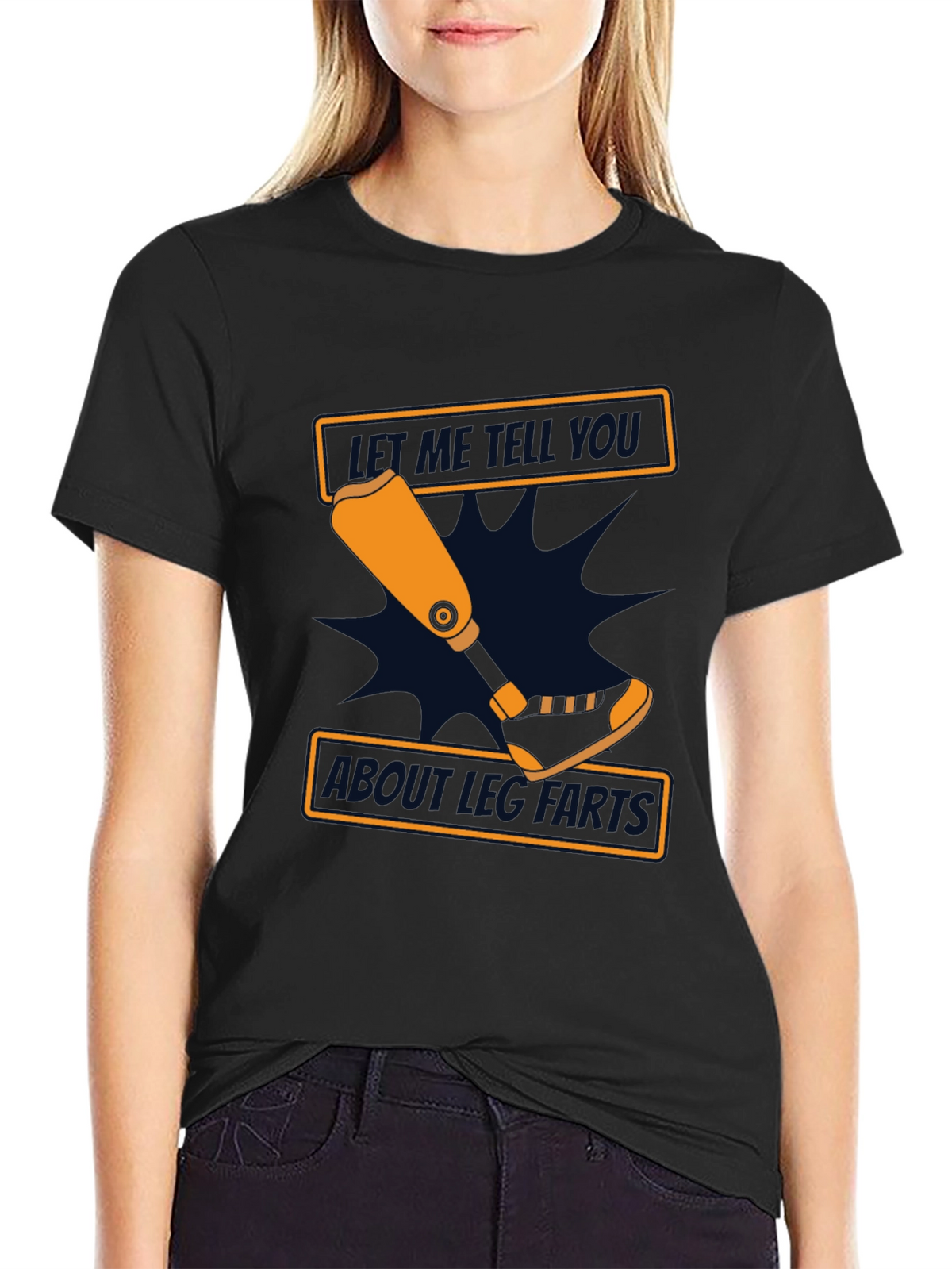 Funny Amputee Leg Parts T-Shirt - Black