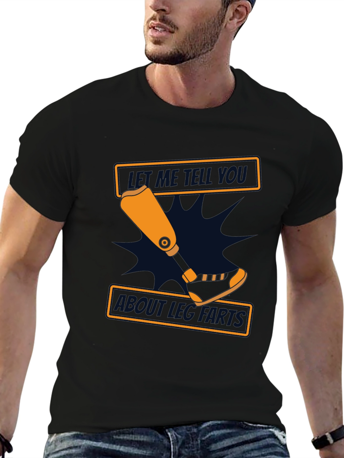 Funny Amputee Leg Parts T-Shirt - Black