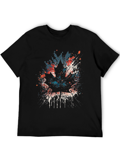 Maple Leaf Splatter Graphic T-Shirt