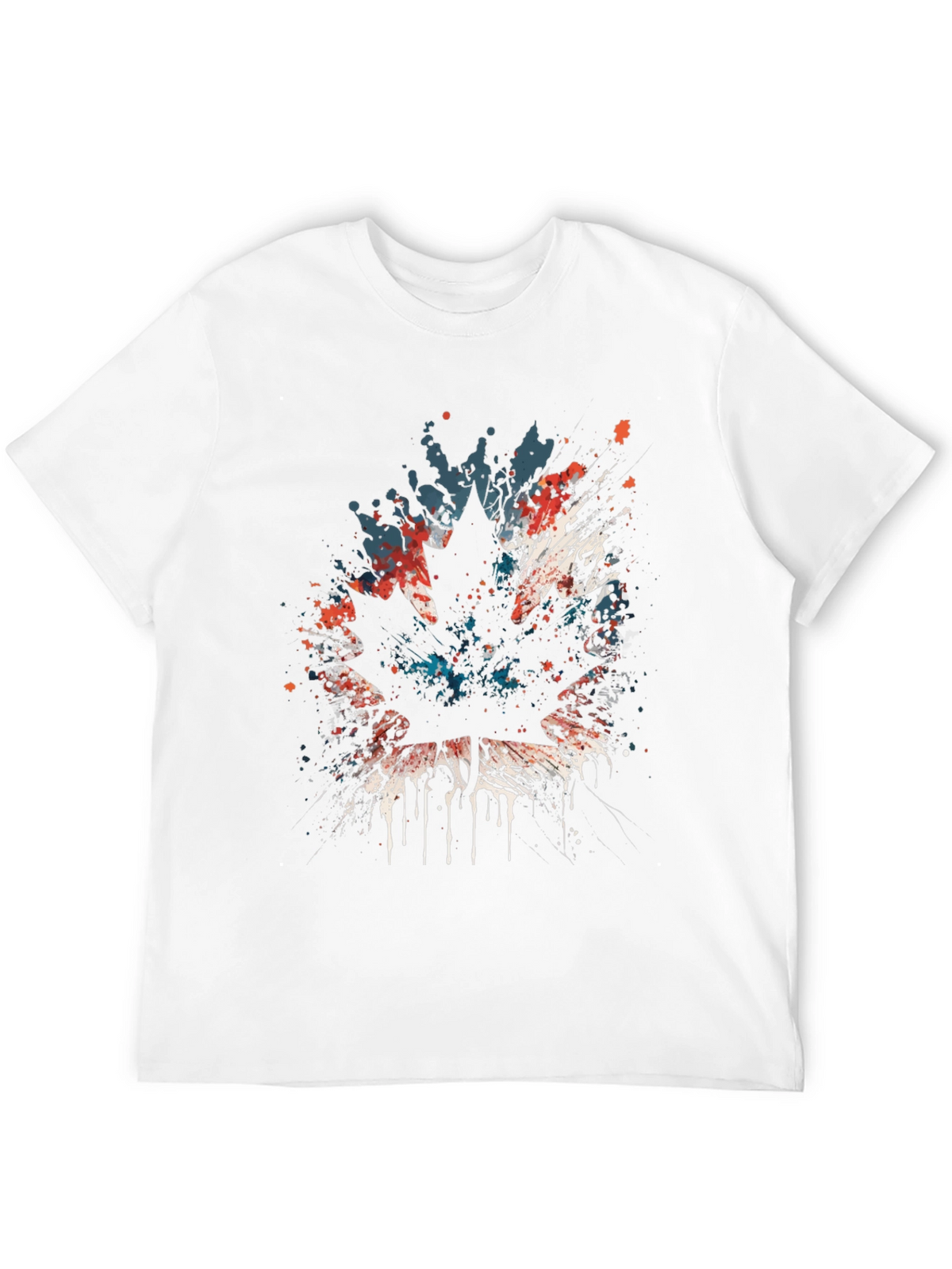 Maple Leaf Splatter Graphic T-Shirt