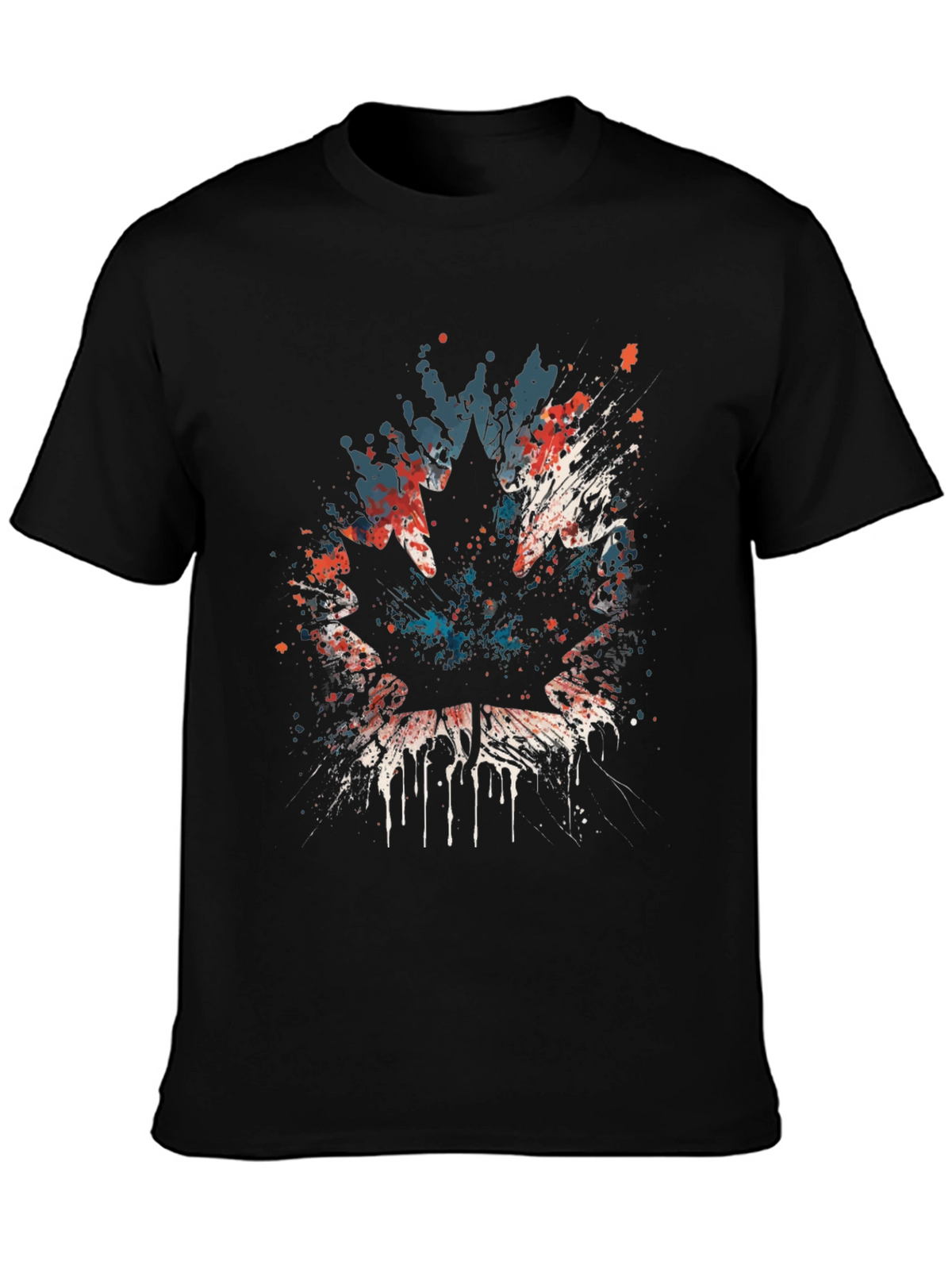 Maple Leaf Splatter Graphic T-Shirt