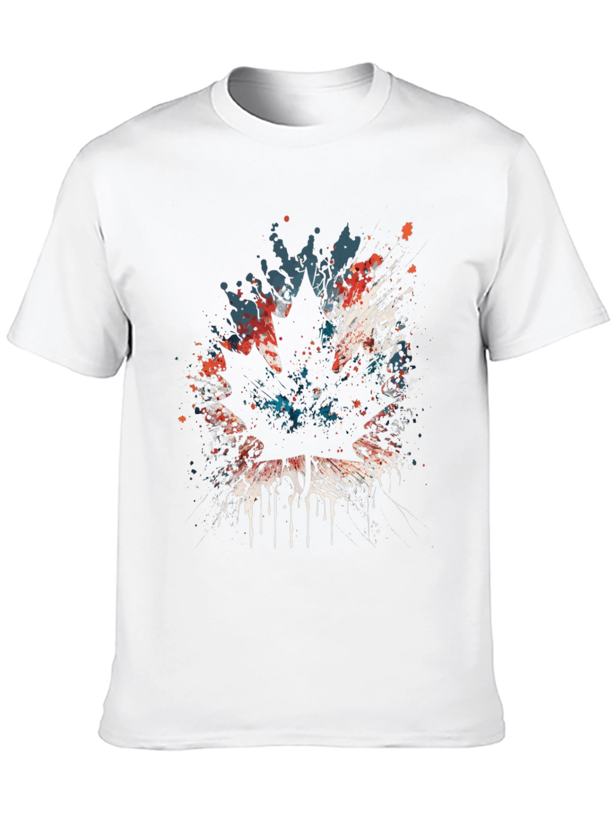 Maple Leaf Splatter Graphic T-Shirt