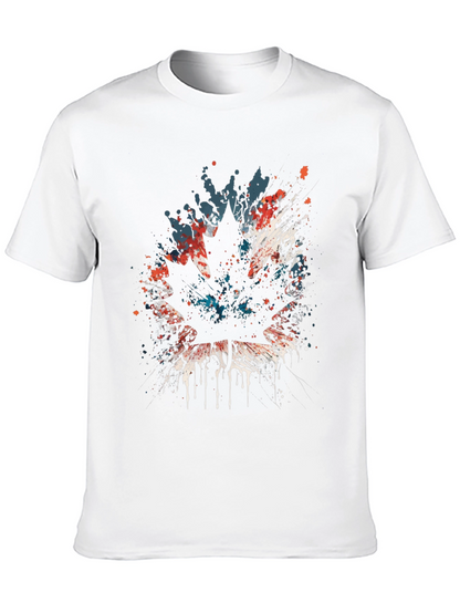 Maple Leaf Splatter Graphic T-Shirt