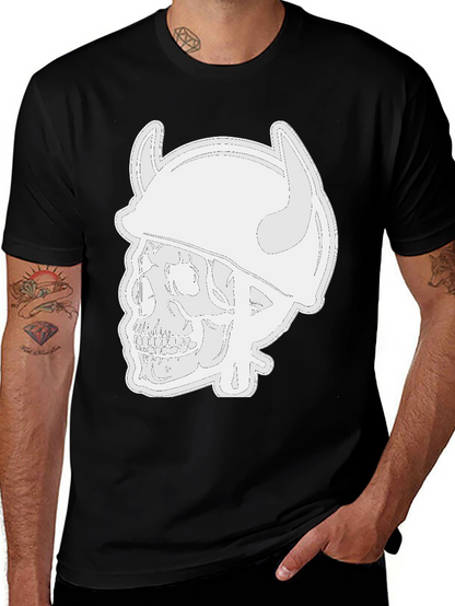 Skull Viking Helmet Black T-Shirt