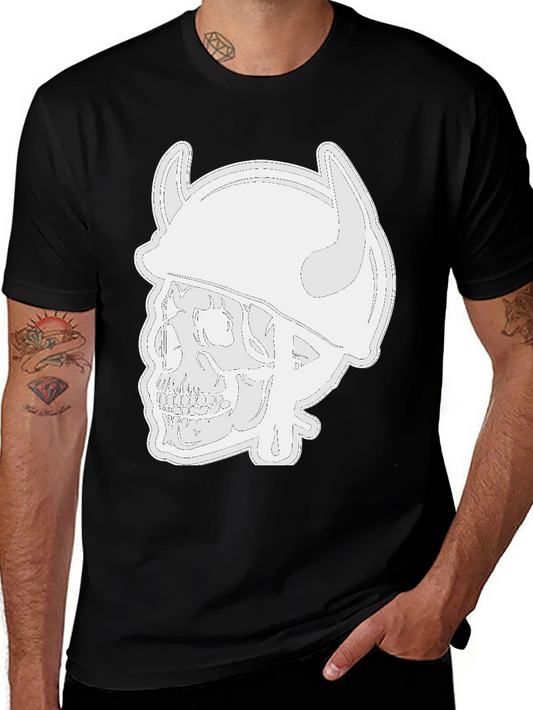 Skull Viking Helmet Black T-Shirt