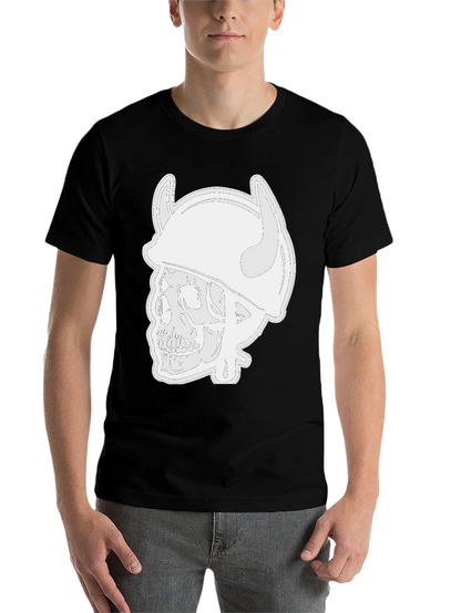 Skull Viking Helmet Black T-Shirt