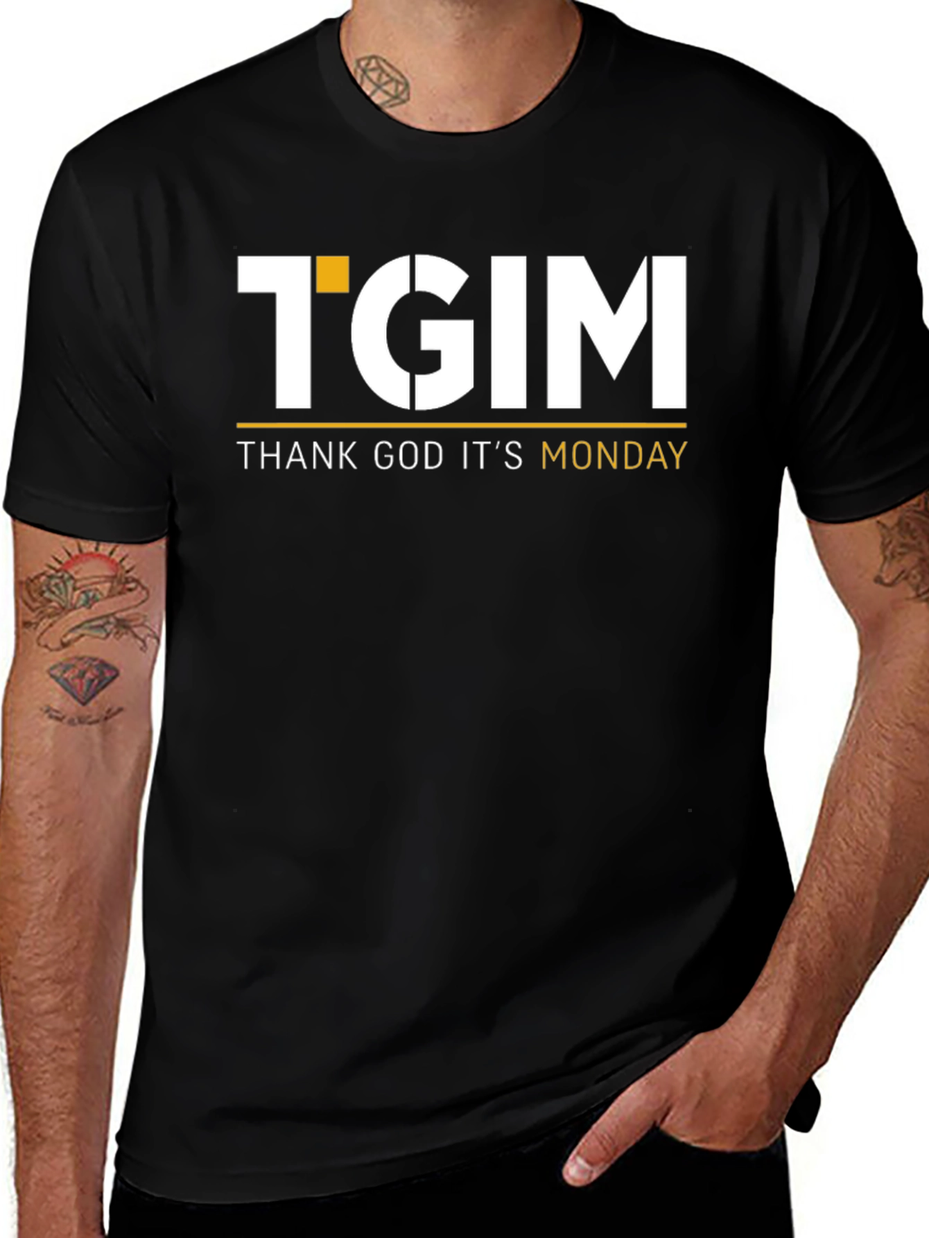 TGIM - Thank God Its Monday Black T-Shirt