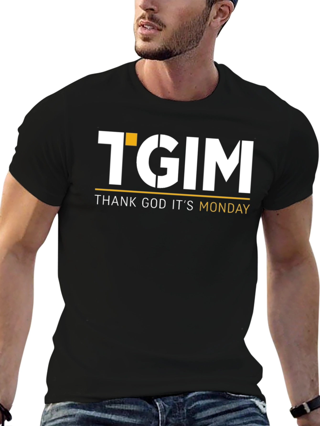 TGIM - Thank God Its Monday Black T-Shirt