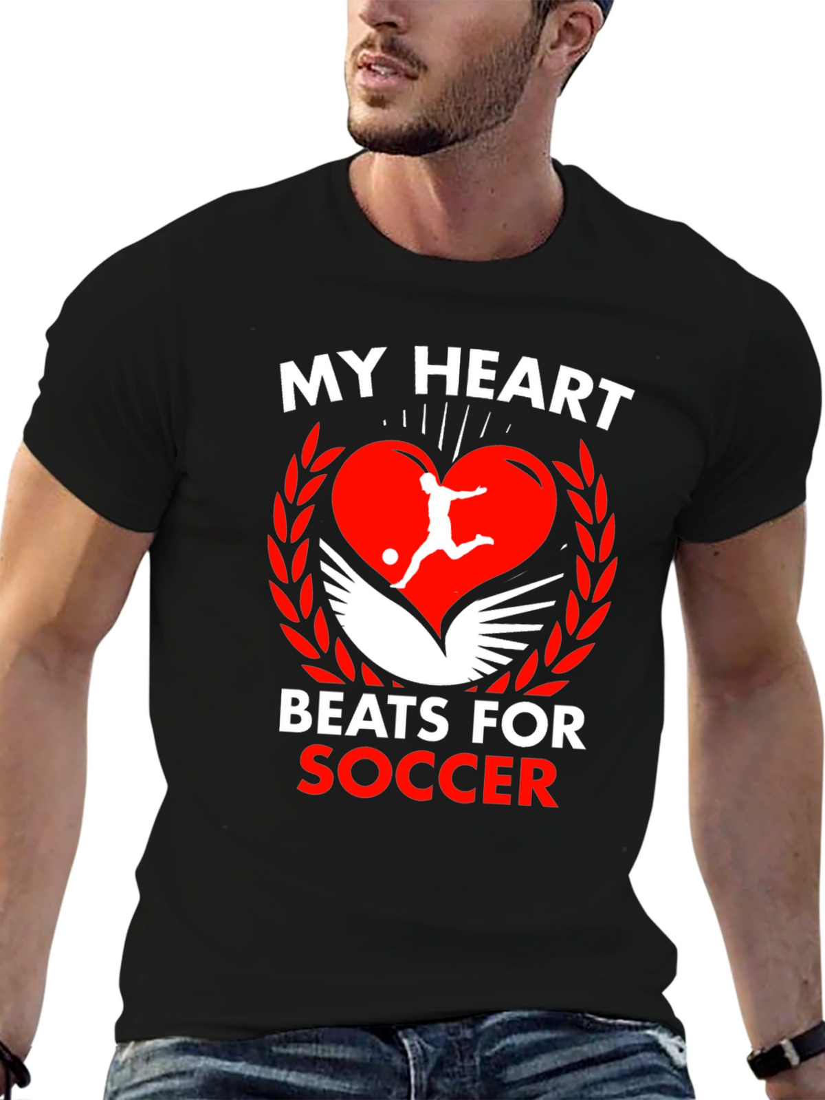 My Heart Beats For Soccer Graphic Tee