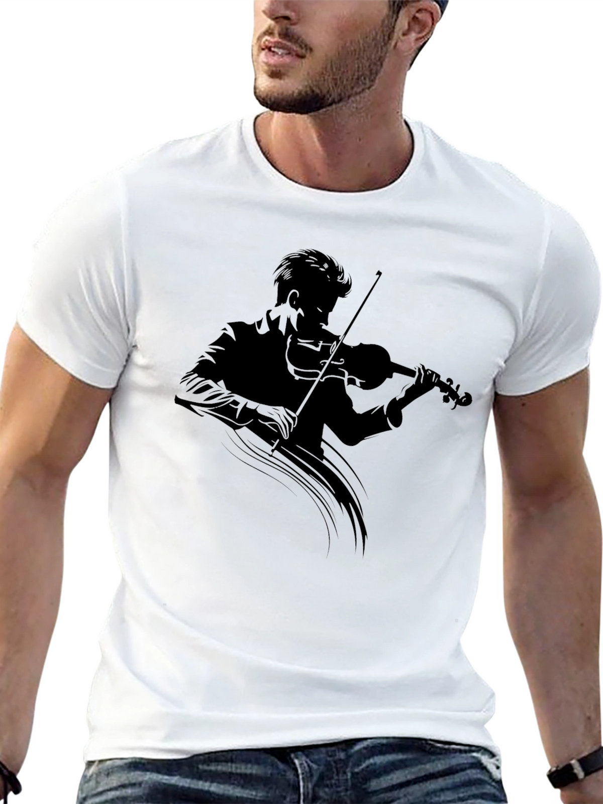Musician Silhouette T-Shirt - Classic Black Tee