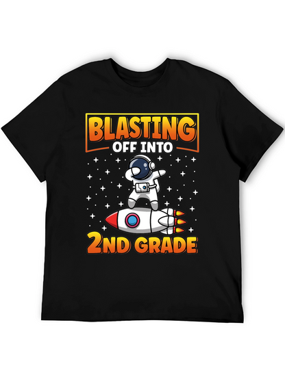Blasting Off To 2nd Grade T-Shirt Astronaut Rocket