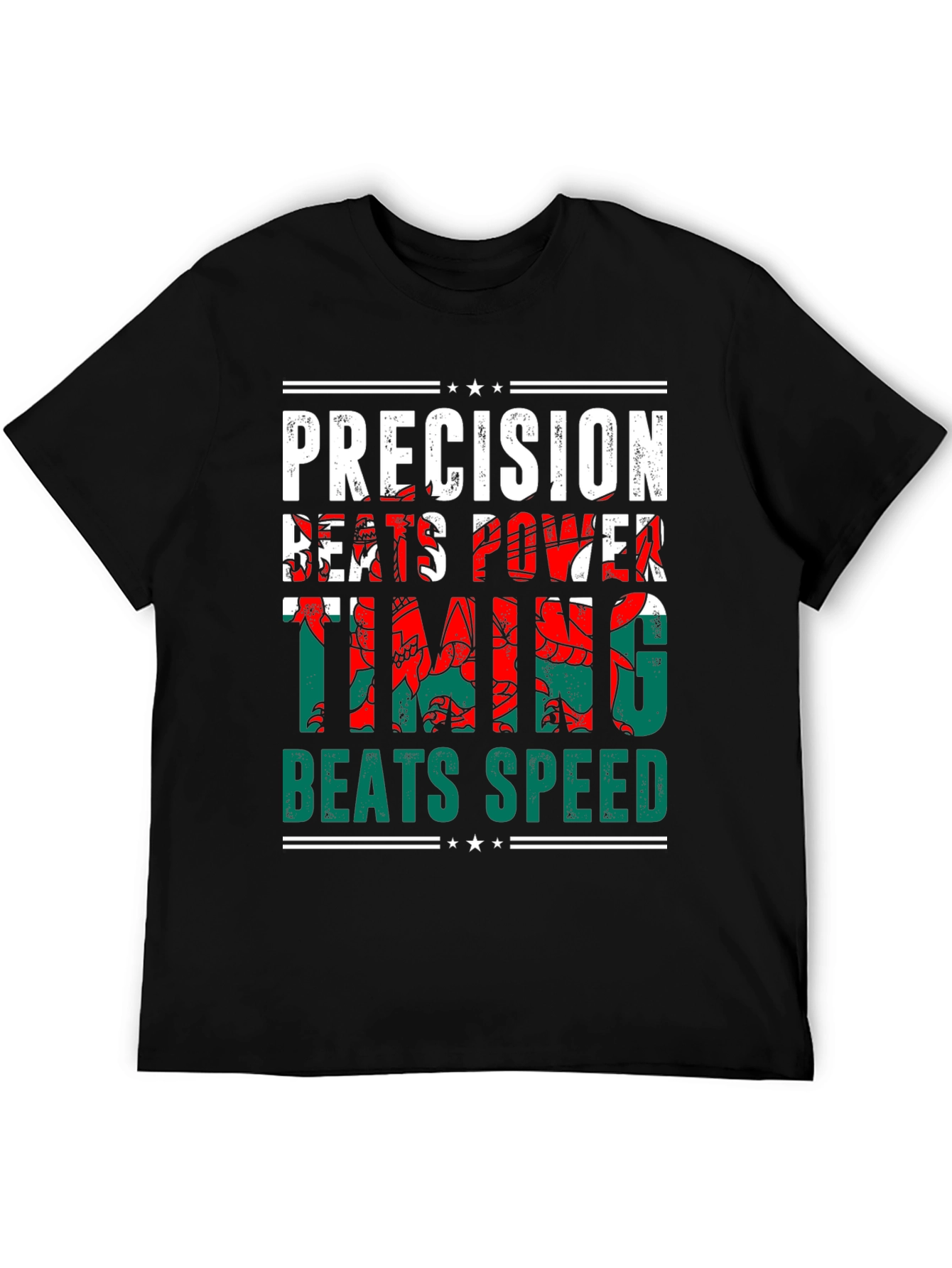 Precision Beats Power Timing Beats Speed Welsh Dragon T-Shirt