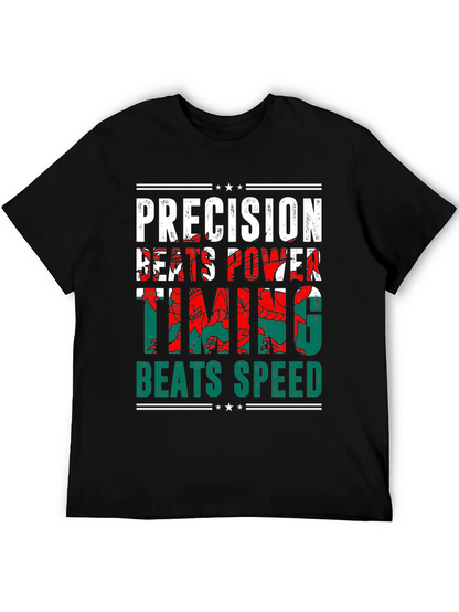 Precision Beats Power Timing Beats Speed Welsh Dragon T-Shirt