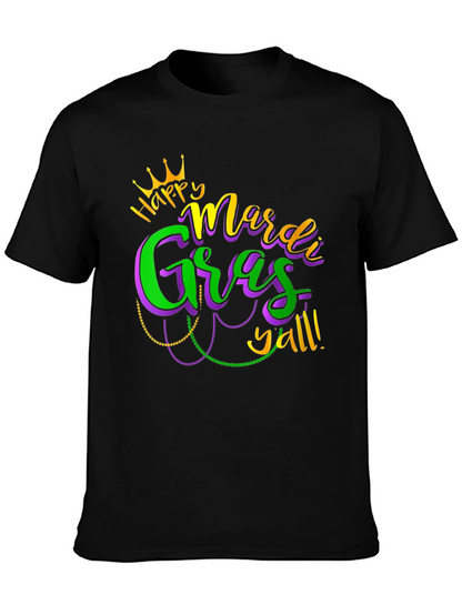 Mardi Gras Yall Graphic Tee - Black