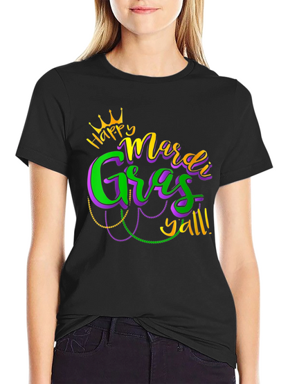 Mardi Gras Yall Graphic Tee - Black