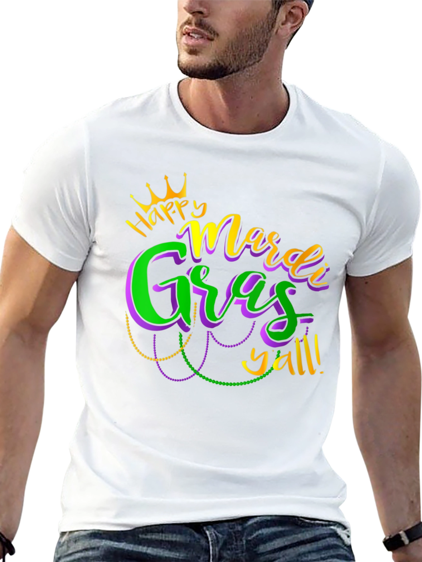 Mardi Gras Yall Graphic Tee - Black