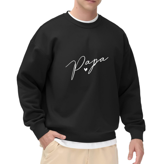 Minimal Papa Heart Script Crewneck Sweatshirt ¨C Sweet Father¡¯s Day Gift Top