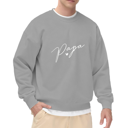 Minimal Papa Heart Script Crewneck Sweatshirt ¨C Sweet Father¡¯s Day Gift Top