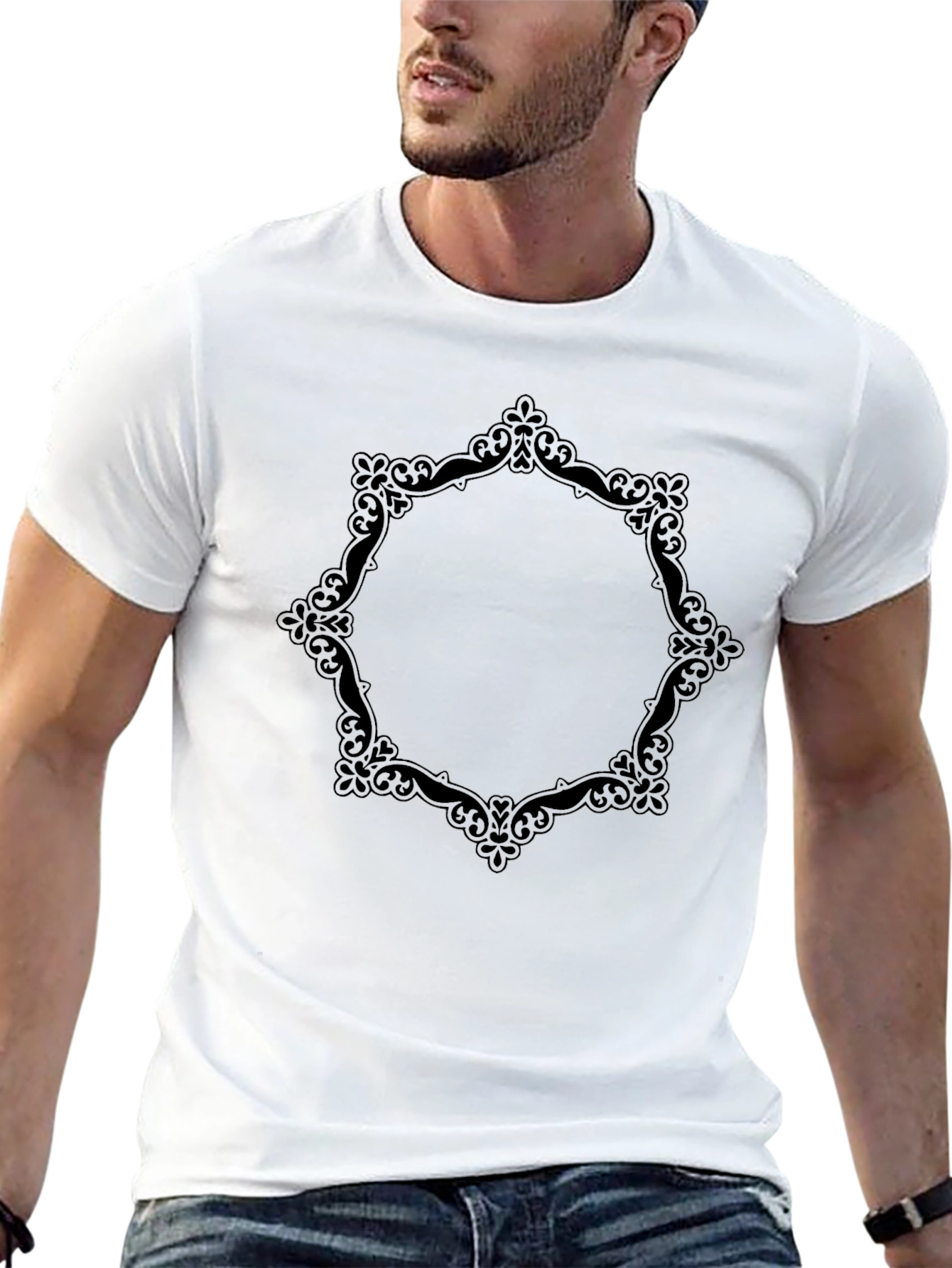 Elegant Framed Black T-Shirt