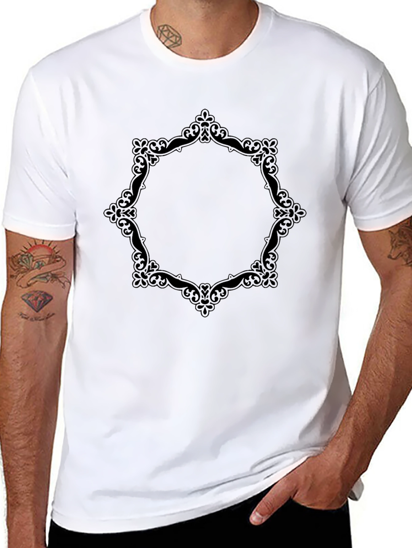 Elegant Framed Black T-Shirt