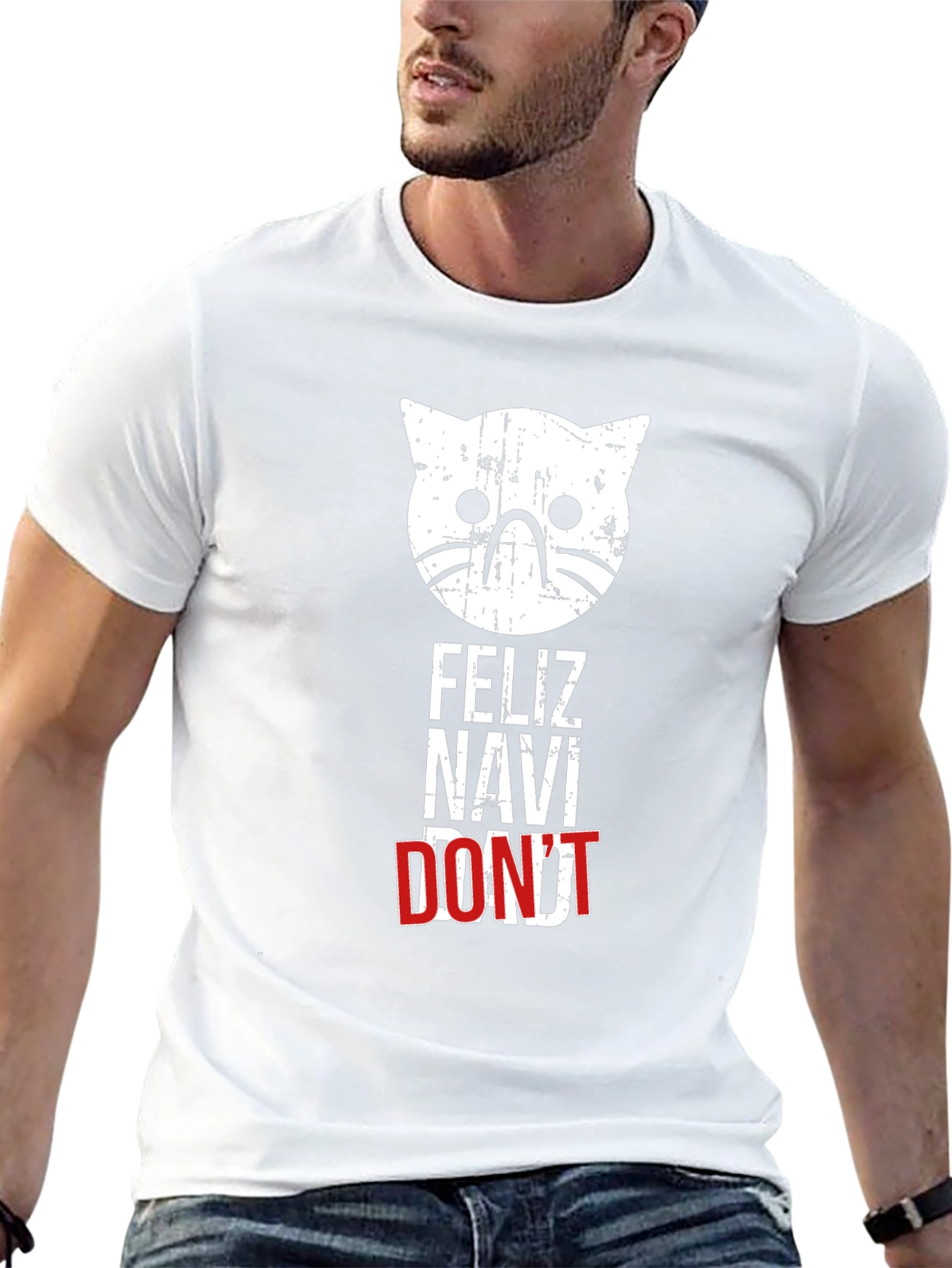 Feliz Navi Dont Cat T-Shirt - Funny Christmas Tee