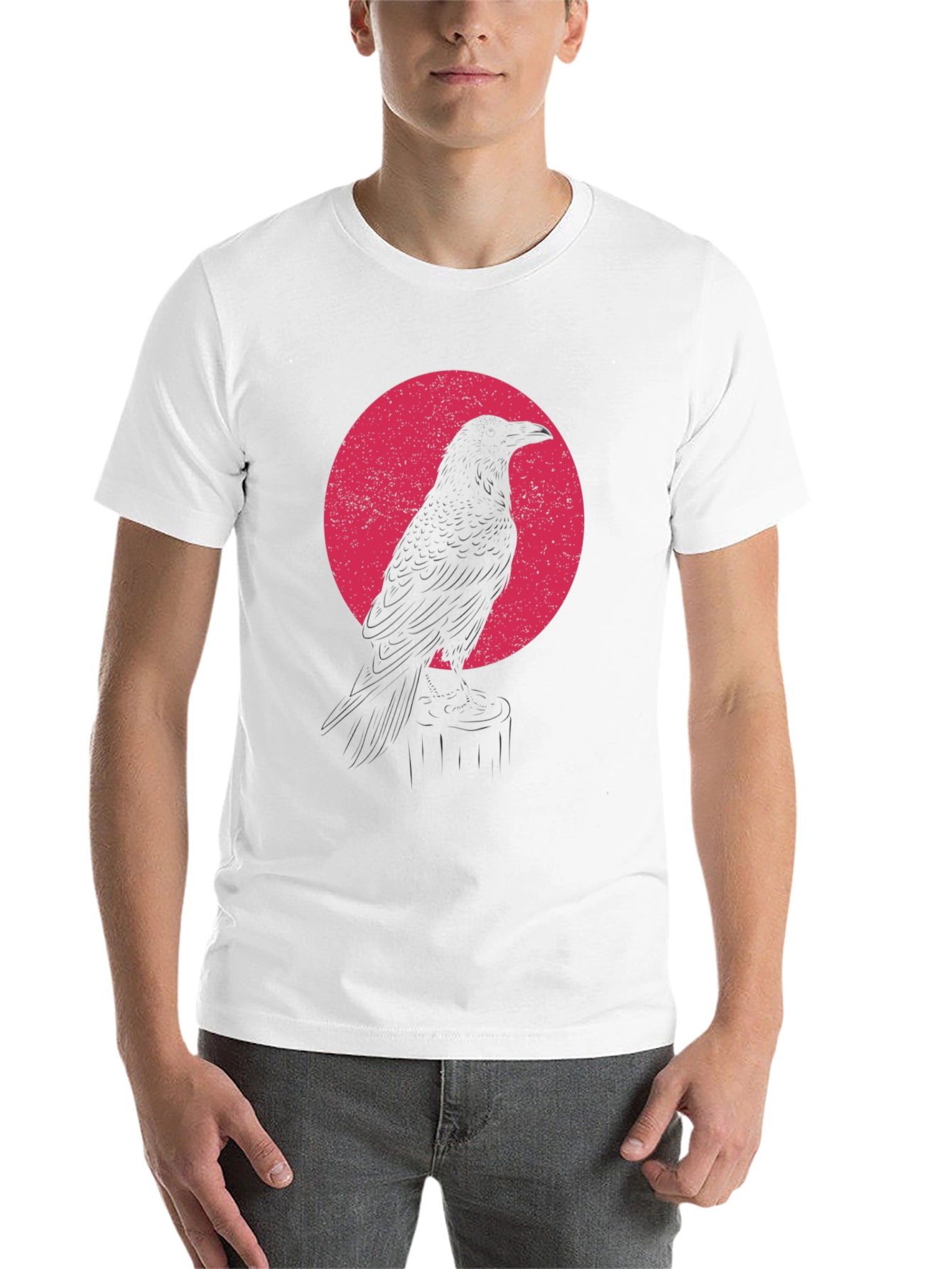 Raven Silhouette Graphic T-Shirt - Black
